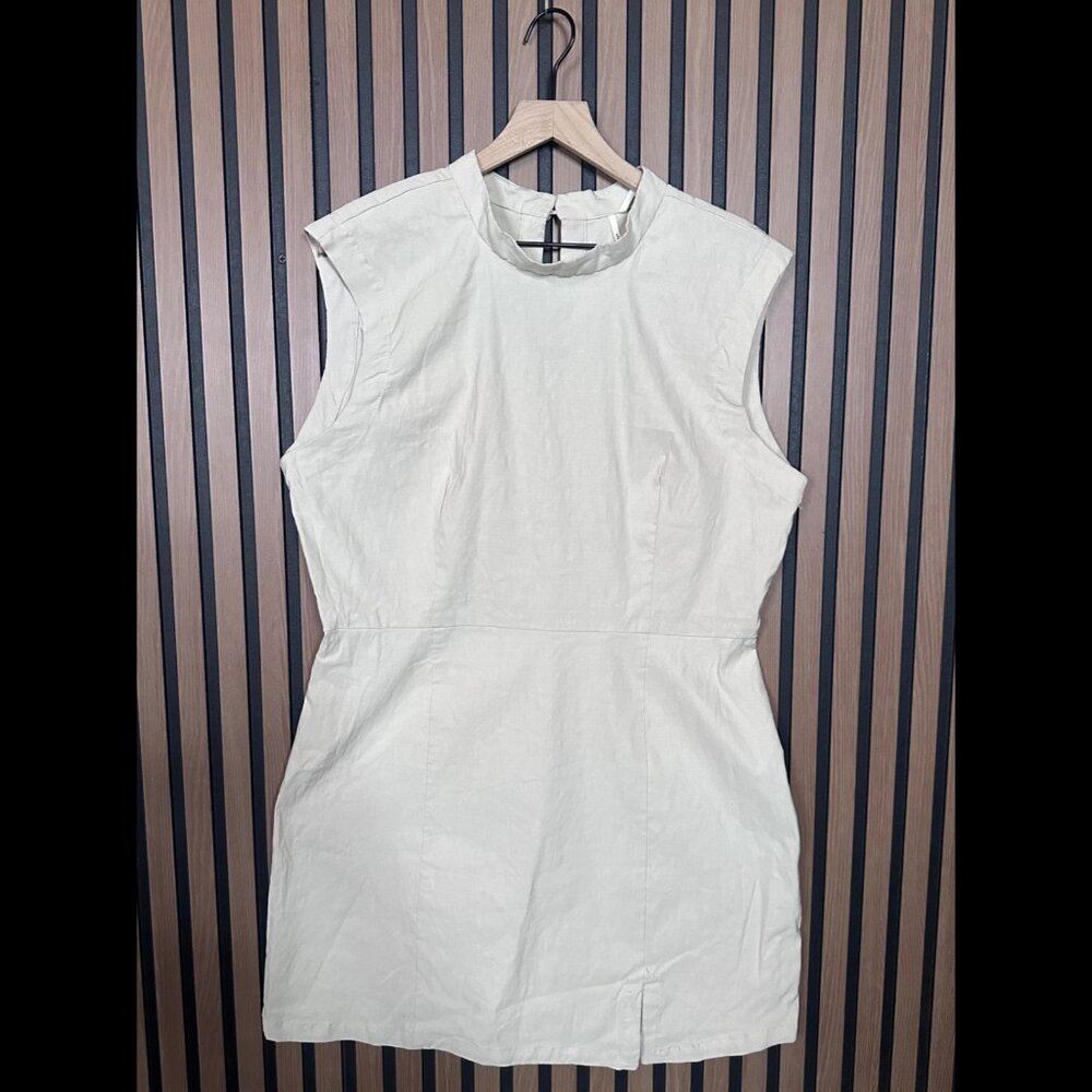 Free People Cream Sleeveless Mini Dress